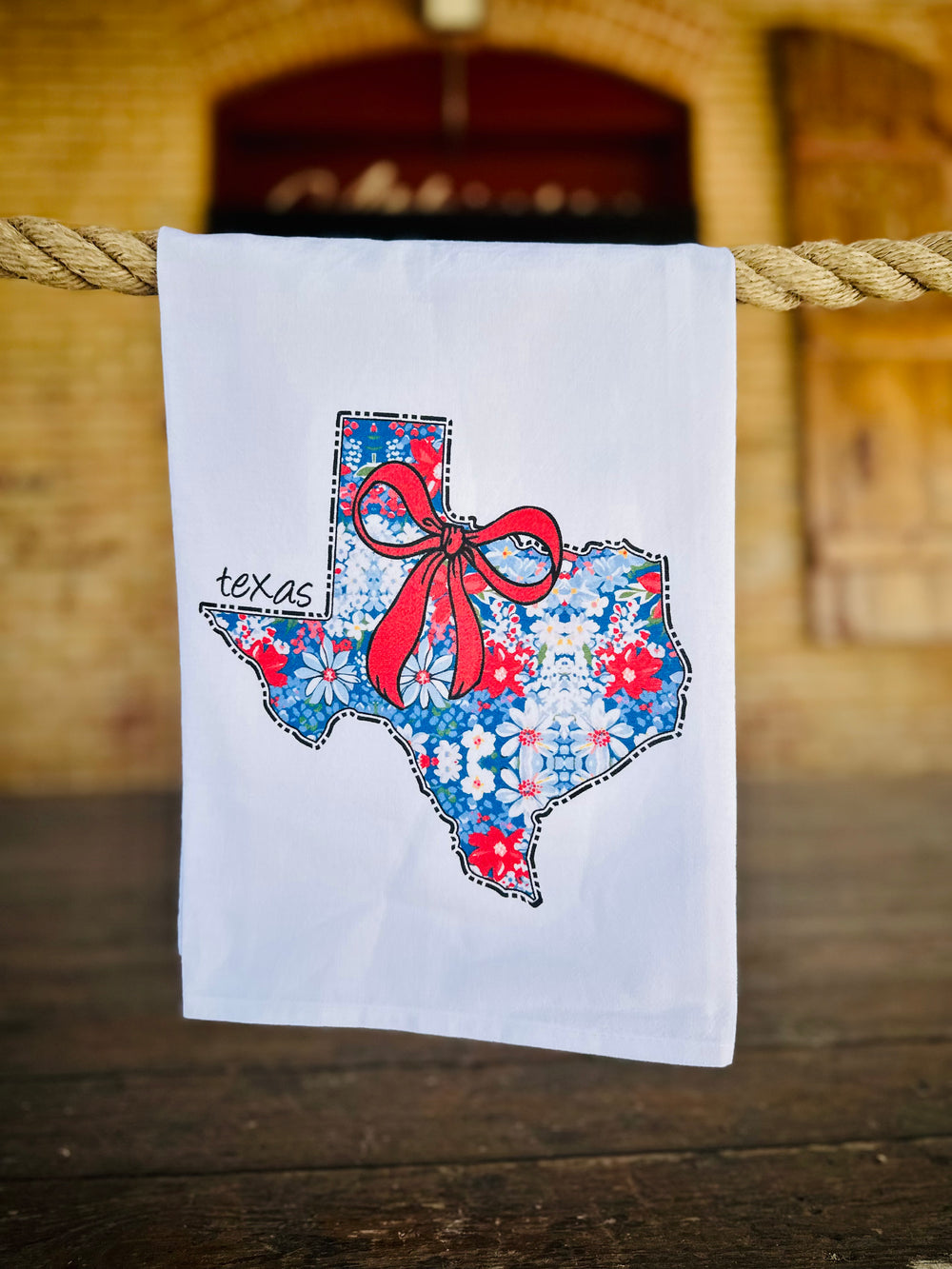 Red Bow Texas Tea Towel