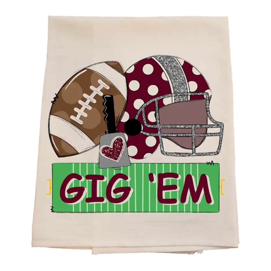Aggie Gig 'em Field Tea Towel